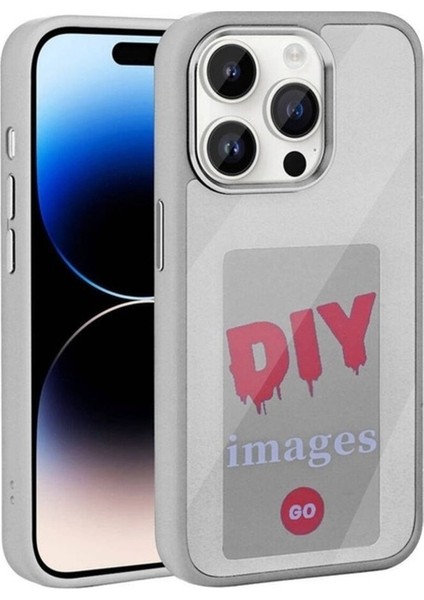 Apple iPhone 14 Pro Max Uyumlu Kılıf Ekranı Yansıtan Zore Akıllı Nfc Kapak, Gri