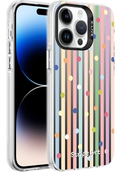 Apple iPhone 14 Pro Max Uyumlu Kılıf Desenli Zore Silver Sert Kapak, Noktalar