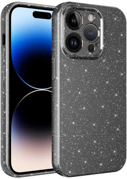 Apple iPhone 14 Pro Max Uyumlu Kılıf Kamera Korumalı Simli Lüks Zore Koton Kapak, Gri