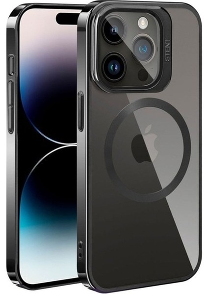 Apple iPhone 14 Pro Max Uyumlu Kılıf Magsafe Şarj Özellikli Standlı Zore Klon Kapak, Siyah