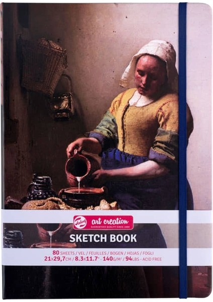 Art Creation Sketchbook Sert Kapak Eskiz Defteri 140 gr 21X29,7 cm 80 Yp Milkmaid