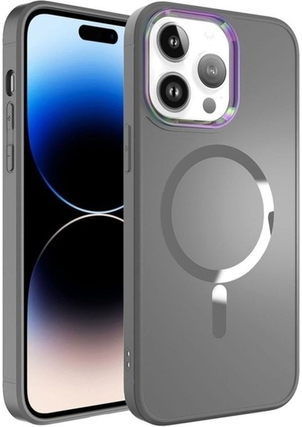 Apple iPhone 14 Pro Max Uyumlu Kılıf Magsafe Wireless Şarj Özellikli Zore Stil Kapak, Siyah