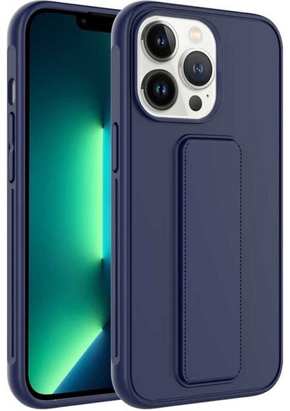 Apple iPhone 14 Pro Max Uyumlu Kılıf Zore Qstand Kapak, Lacivert
