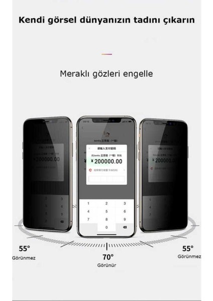 Apple iPhone 14 Pro Max Uyumlu Zore Kor Privacy Cam Ekran Koruyucu fiyatları