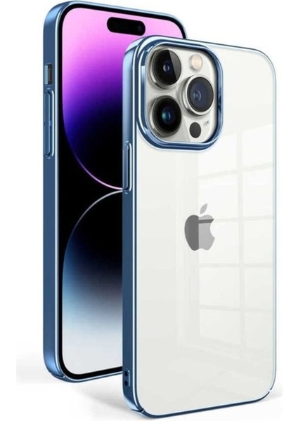 Apple iPhone 14 Pro Max Uyumlu Kılıf Zore Sun Kapak, Mavi Açık