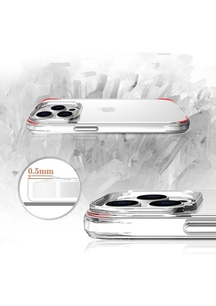 Apple iPhone 14 Pro Max Uyumlu Kılıf Zore Şeffaf Ultra Ince Airbag Tasarımlı Okka Kapak