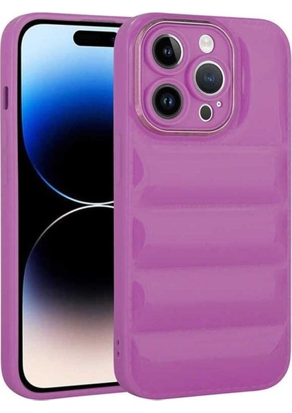 Apple iPhone 14 Pro Uyumlu Kılıf Kamera Korumalı Parlak Airbag'li Zore Galya Kapak, Mor