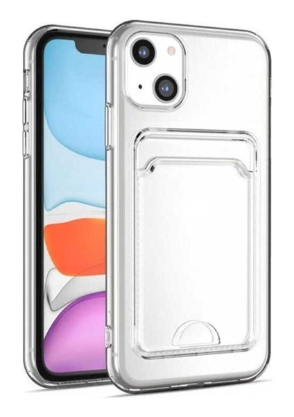 Apple iPhone 14 Uyumlu Kılıf Kartlıklı Şeffaf Zore Setra Clear Silikon Kapak fiyatları