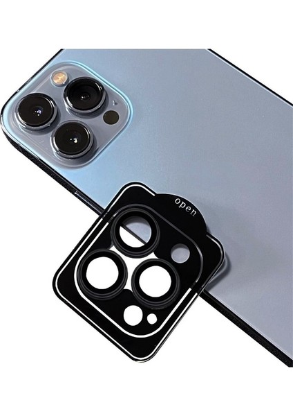 Apple iPhone 14 Pro Uyumlu Zore Cl-11 Safir Parmak Izi Bırakmayan Anti-Reflective Kamera Lens Koruyucu, Derin Mor