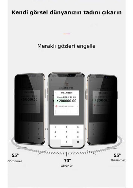 Apple iPhone 14 Pro Uyumlu Zore Kor Privacy Cam Ekran Koruyucu fiyatları