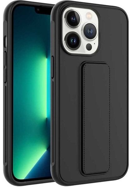 Apple iPhone 14 Pro Uyumlu Kılıf Zore Qstand Kapak, Siyah