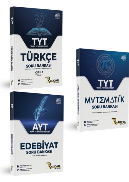 TYT Türkçe TYT Matematik Soru Bankası ve AYT Edebiyat Soru Bankası Seti (3 Kitap)