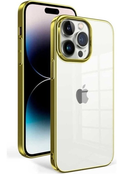 Apple iPhone 14 Pro Uyumlu Kılıf Zore Sun Kapak, Gold