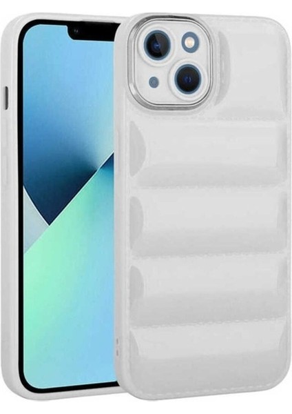 Apple iPhone 14 Uyumlu Kılıf Kamera Korumalı Parlak Airbag'li Zore Galya Kapak, Beyaz