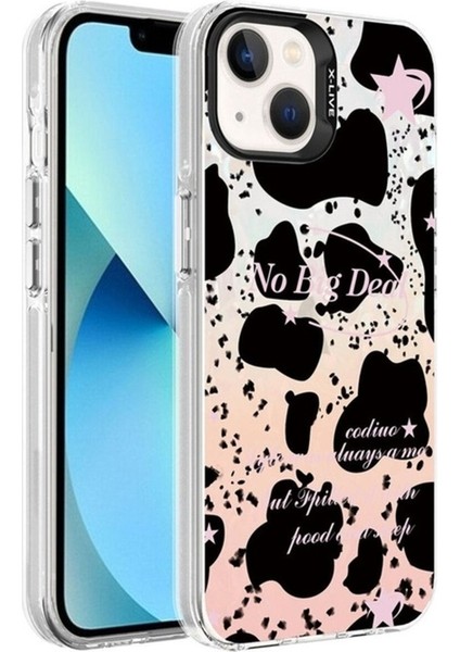 Apple iPhone 14 Uyumlu Kılıf Mermer Desenli Zore Marbello Kapak, Siyah-Beyaz