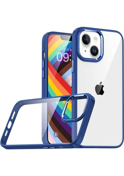Apple iPhone 14 Uyumlu Kılıf Zore Flora Kapak, Lacivert