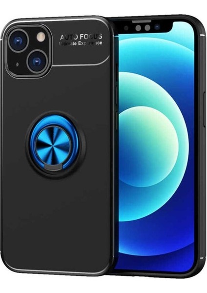 Apple iPhone 14 Uyumlu Kılıf Zore Ravel Silikon Kapak, Siyah-Mavi