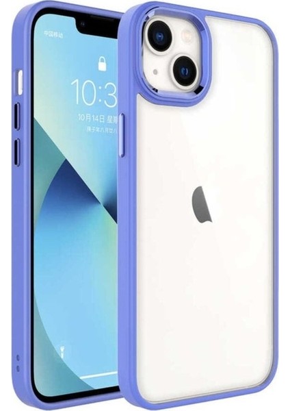 Apple iPhone 14 Uyumlu Kılıf Zore Krom Kapak, Lavendery Gray