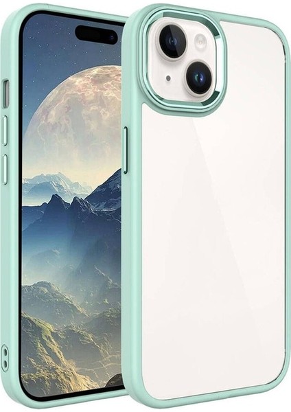 Apple iPhone 15 Plus Uyumlu Kılıf Zore Krom Kapak, Yeşil