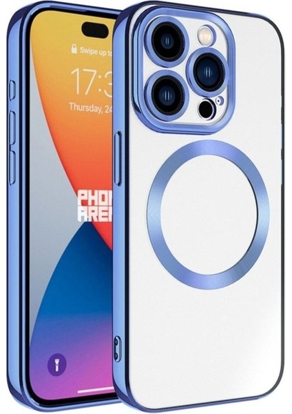 Apple iPhone 15 Pro Max Uyumlu Kılıf Magsafe Wireless Şarj Özellikli Zore Setro Silikon, Midnight