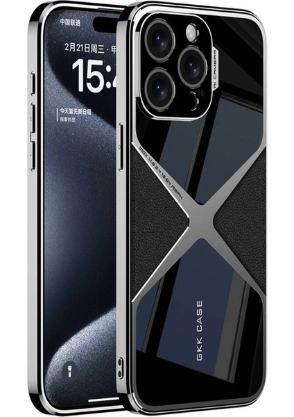Apple iPhone 15 Pro Max Uyumlu Kılıf Ultra Ince Kamera Korumalı Pc + Deri Arka Yüzey Zore X-Pro Kapak, Siyah