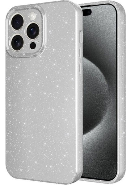 Apple iPhone 15 Pro Max Uyumlu Kılıf Kamera Korumalı Simli Lüks Zore Koton Kapak, Gümüş