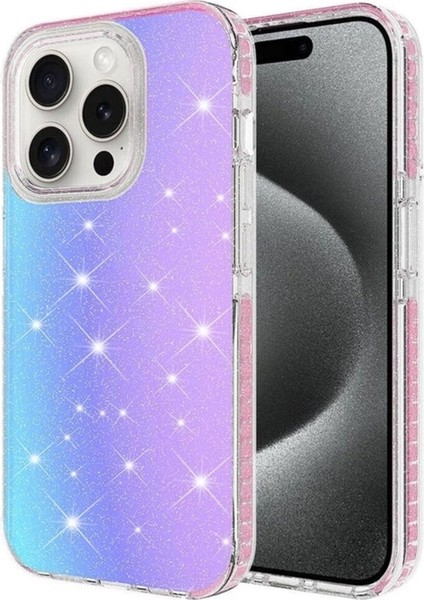 Apple iPhone 15 Pro Max Uyumlu Kılıf Parlak Renk Geçişli Zore Velle Kapak, Pembe