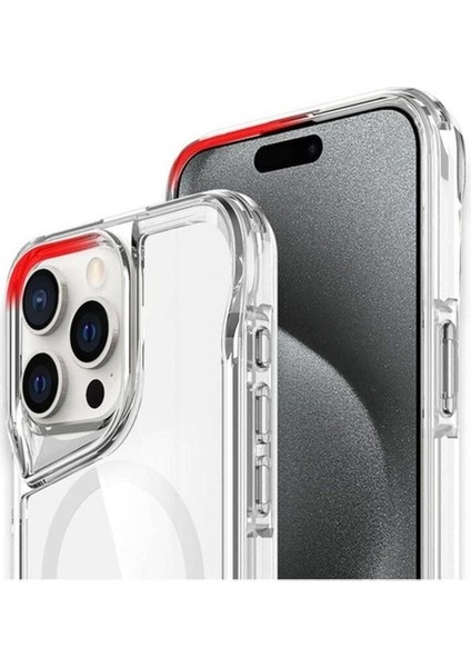 Apple iPhone 15 Pro Max Uyumlu Kılıf Magsafe Şarj Özellikli Zore T-Max Standlı Kapak
