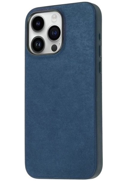 Apple iPhone 15 Pro Max Uyumlu Kılıf Zore Mikro Fiber Mimoza Kapak, Mavi