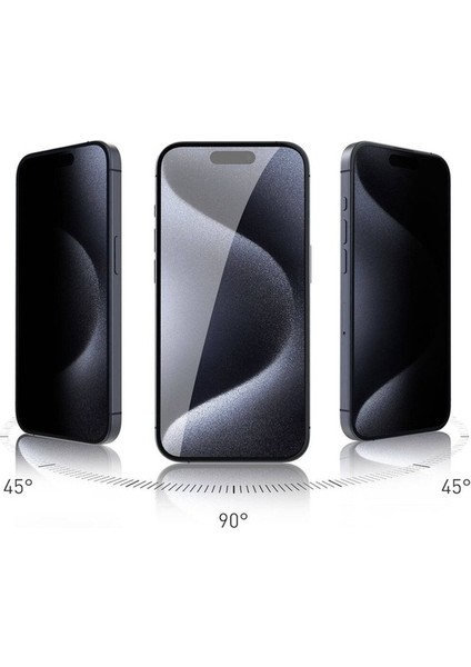Apple iPhone 15 Pro Max Uyumlu Zore Rika Premium Privacy Temperli Cam Ekran Koruyucu