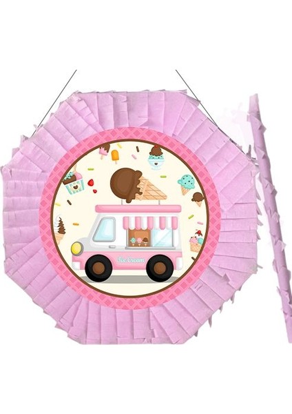 Dondurma Temalı Pinyata 42 cm + Sopası