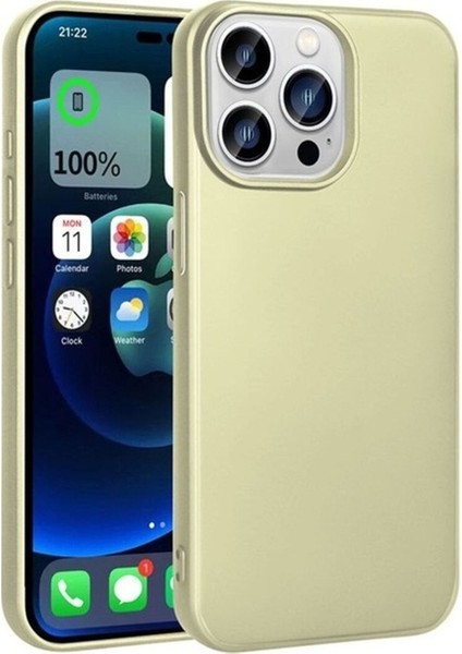 Apple iPhone 15 Pro Uyumlu Kılıf Zore Premier Silikon Kapak, Gold