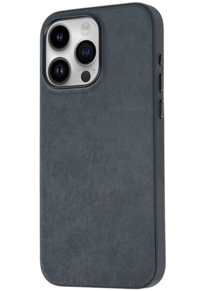 Apple iPhone 15 Pro Uyumlu Kılıf Zore Mikro Fiber Mimoza Kapak, Siyah