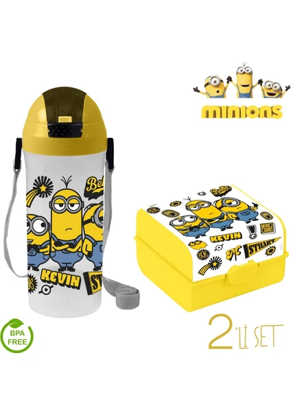 Minions Lisanslı Suluk/matara + Beslenme Kabı 2 Li Set