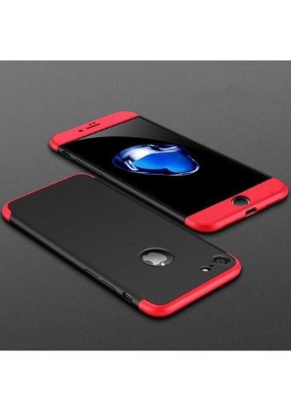 Apple iPhone 6 Plus Uyumlu Kılıf Zore Ays Kapak, Siyah-Kırmızı