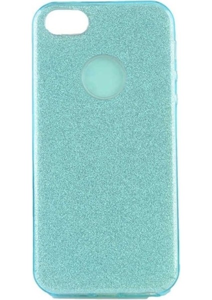 Apple iPhone 5 Uyumlu Kılıf Zore Shining Silikon, Mavi