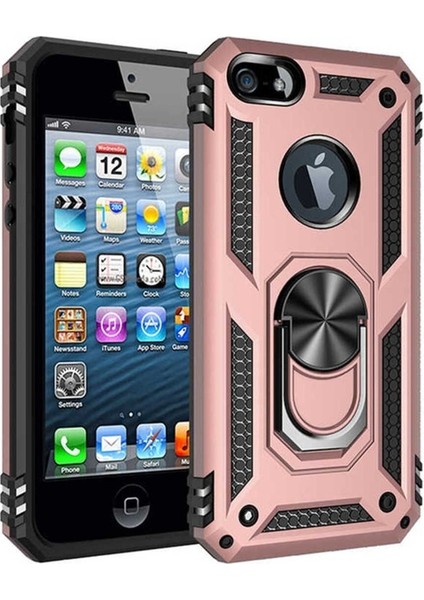 Apple iPhone 5 Uyumlu Kılıf Zore Vega Kapak, Rose Gold