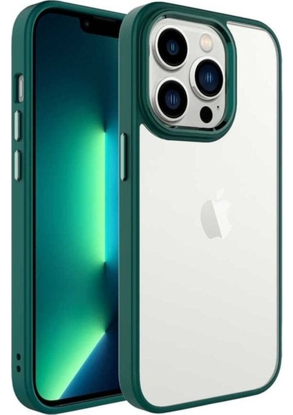 Apple iPhone 14 Pro Max Uyumlu Kılıf Zore Krom Kapak, Koyu Yeşil