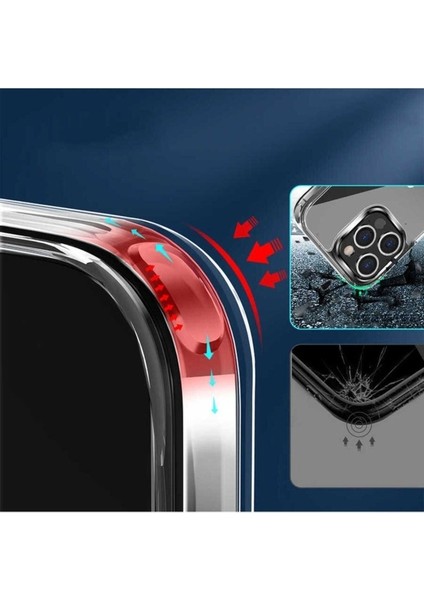 Apple iPhone 14 Pro Uyumlu Kılıf Standlı Şeffaf Silikon Zore L-Stand Kapak