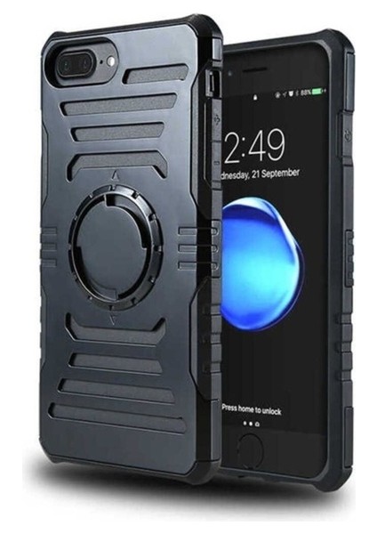 Apple iPhone 7 Plus Uyumlu Kılıf Zore 2 In 1 Kol Bandı, Siyah