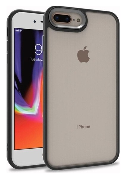 Apple iPhone 7 Plus Uyumlu Kılıf Zore Flora Kapak, Siyah