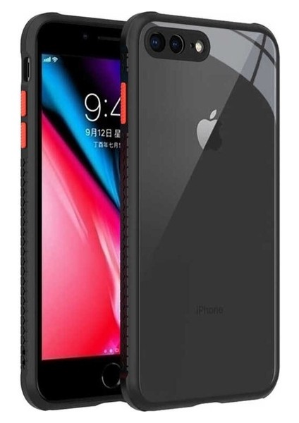 Apple iPhone 7 Plus Uyumlu Kılıf Zore Kaff Kapak, Siyah