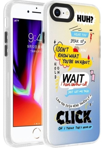 Apple iPhone 7 Uyumlu Kılıf Desenli Zore Dragon Sert Kapak, Kelimeler