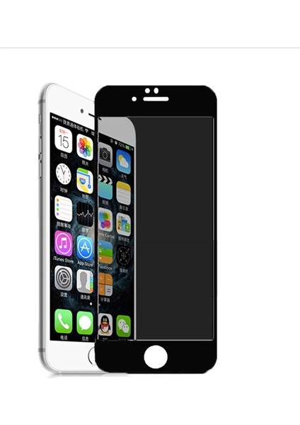 Apple iPhone 7 Plus Uyumlu Zore Rika Premium Privacy Temperli Cam Ekran Koruyucu, Siyah