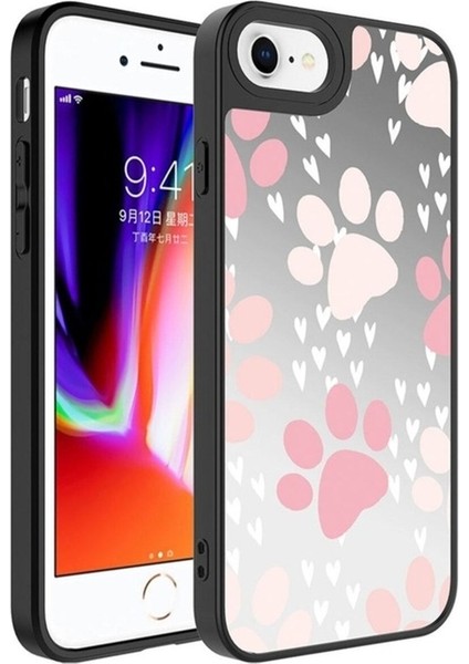 Apple iPhone 7 Uyumlu Kılıf Aynalı Desenli Kamera Korumalı Parlak Zore Mirror Kapak, Pati