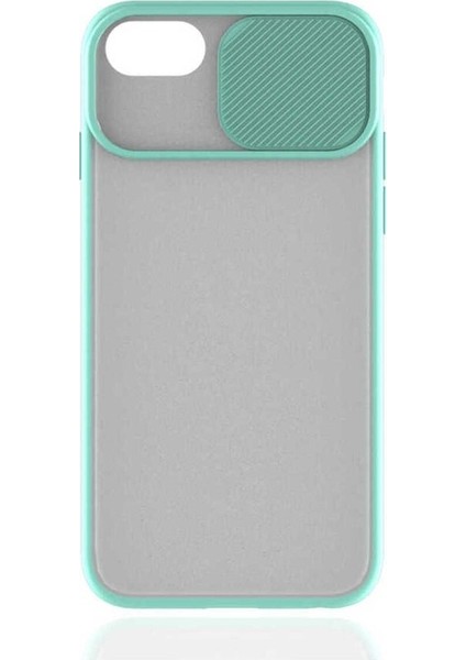 Apple iPhone 7 Uyumlu Kılıf Zore Lensi Kapak, Turkuaz
