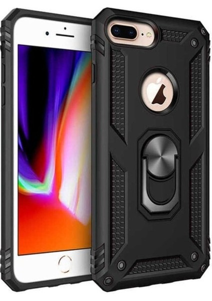 Apple iPhone 8 Plus Uyumlu Kılıf Zore Vega Kapak, Siyah