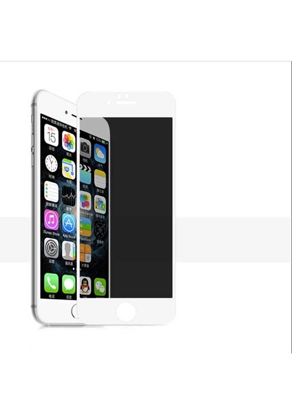 Apple iPhone 8 Plus Uyumlu Zore Kor Privacy Cam Ekran Koruyucu, Beyaz