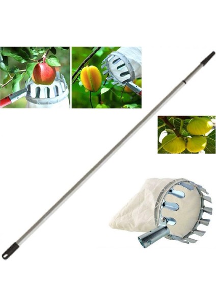 Meyve Toplama Aparatı Sepet Ø16 cm 4 mt 3 Kademeli Teleskopik Sap