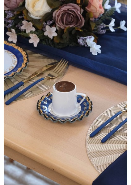 Elegance 6 Kişilik Cam Kahve Takımı